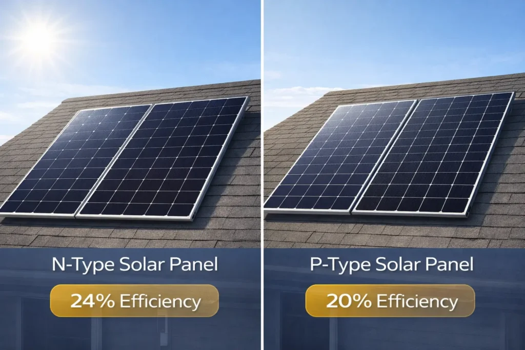 N Type vs P Type Solar Panels: Which Is the Best Choice in 2026? 2 N Type vs P Type Solar Panels Efficiency