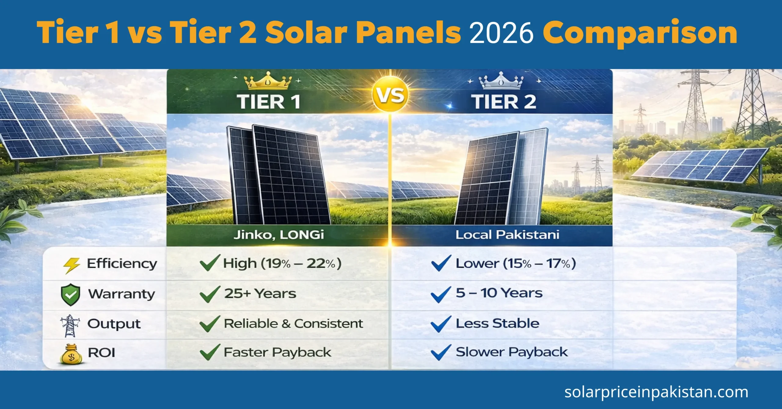 Ultimate Comparison: Tier 1 vs Tier 2 Solar Panels—Choose the Best Option 1 Tier 1 vs Tier 2 Solar Panels 2026 Comparison