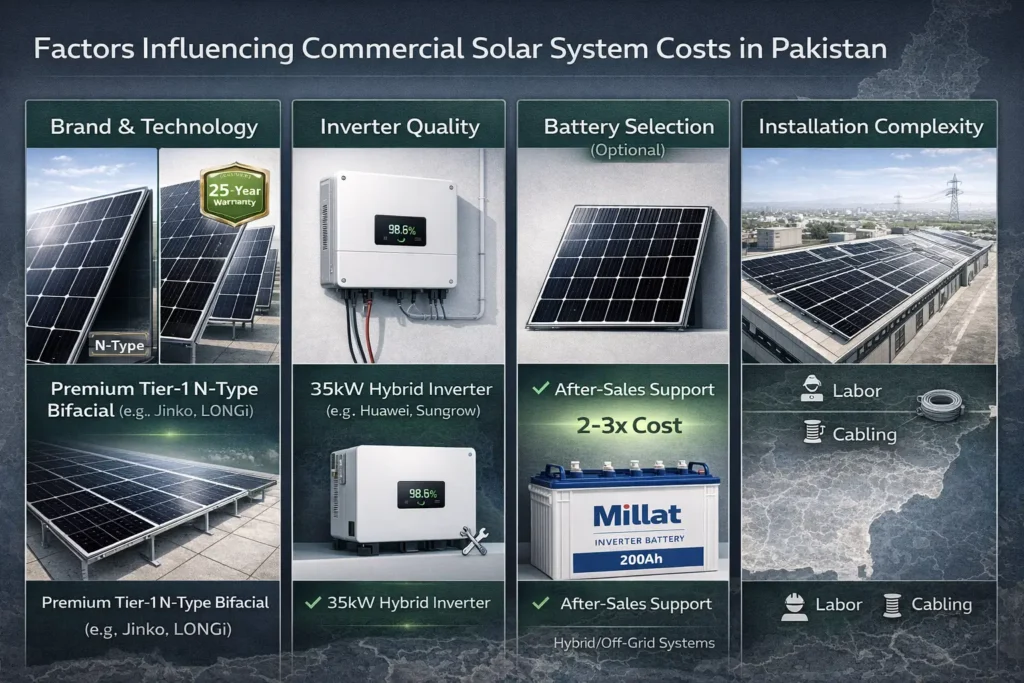 Stop Rising Energy Costs: 35kW Solar System Price in Pakistan 2026 4 Factors Affecting 35kW Solar System Price in Pakistan