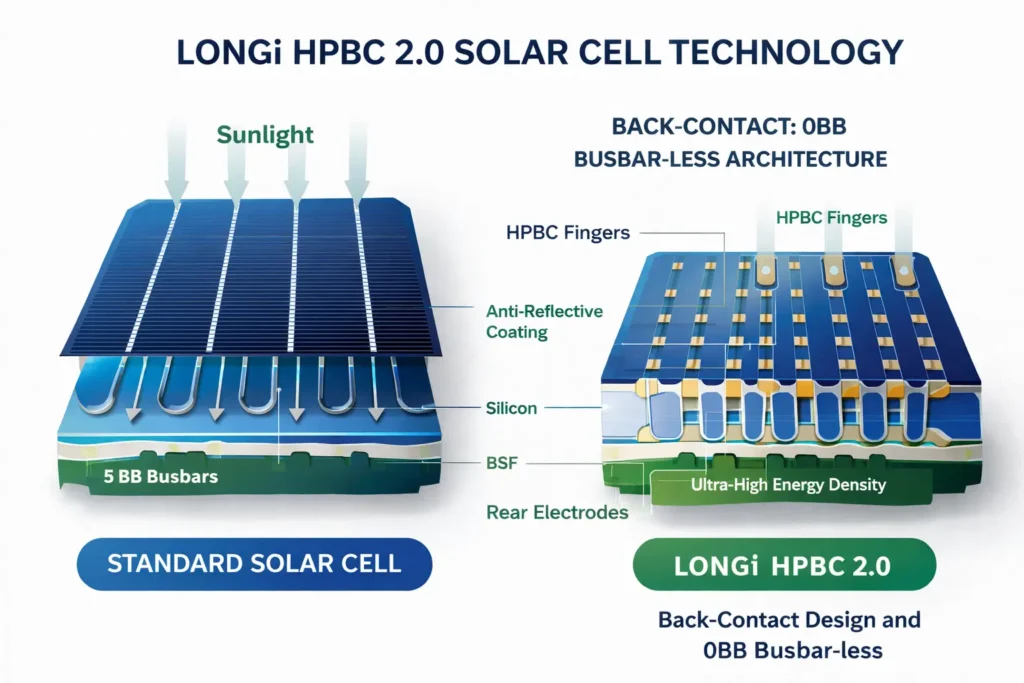 LONGi HPBC 2.0 solar cell technology